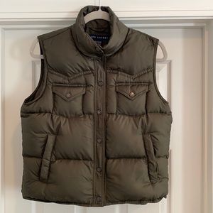Olive green puffer vest from Ralph Lauren